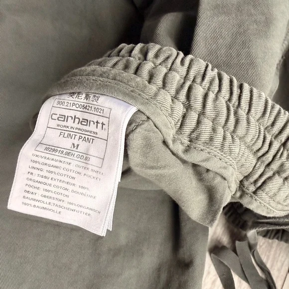 green-grey carhartt wip flint pants - size medium - Picture 3 of 4